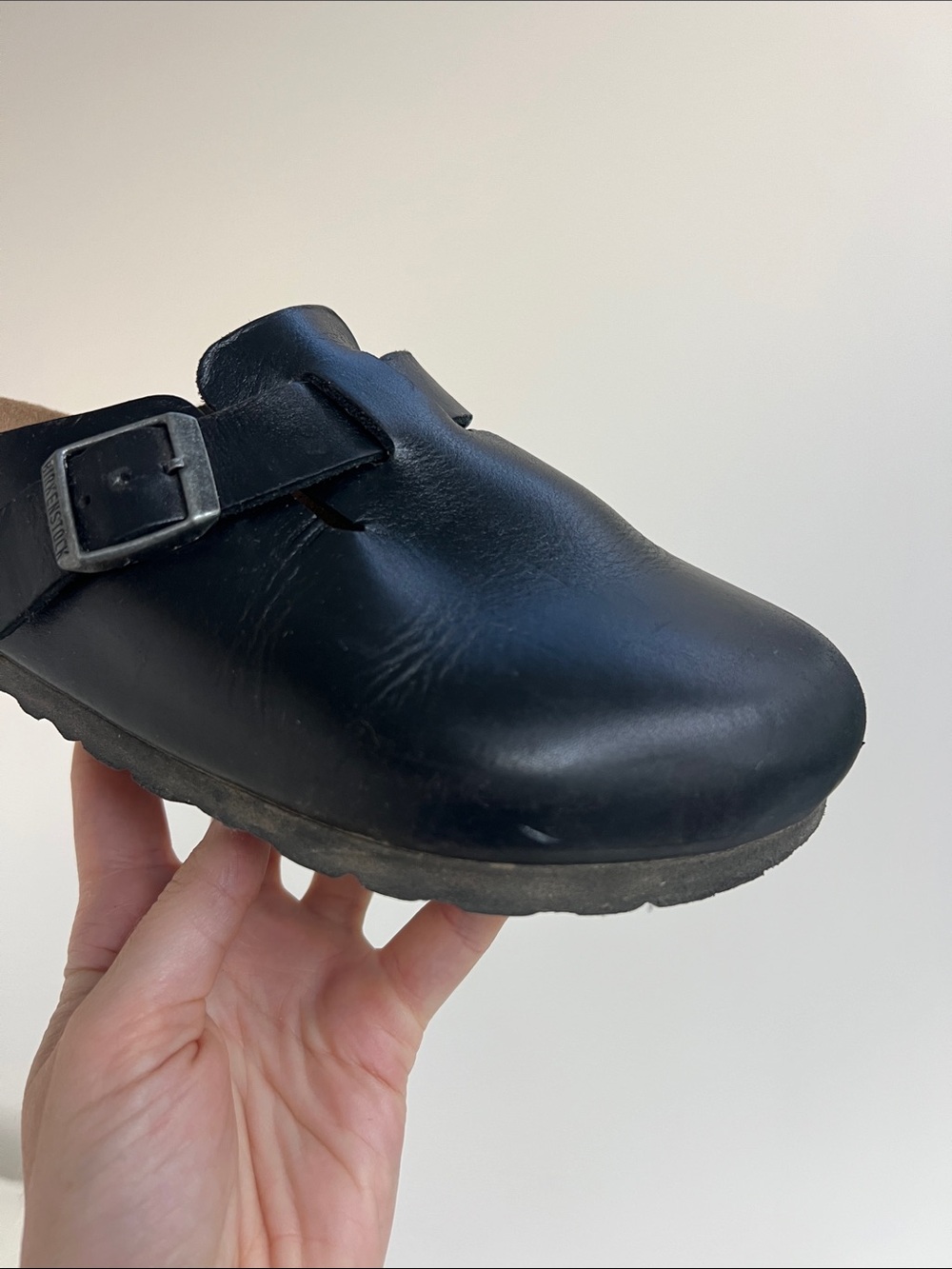 Birkenstock boston natural black leather clogs size 37 - Picture 7 of 14